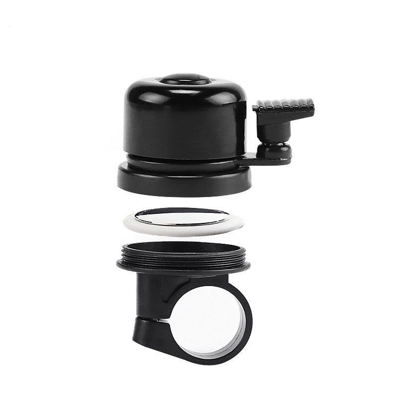 TrackTag Find My bicycle bell mounted on bicycle handlebars