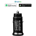 TrackTag dual finder USB car charger with built-in tracker, front view