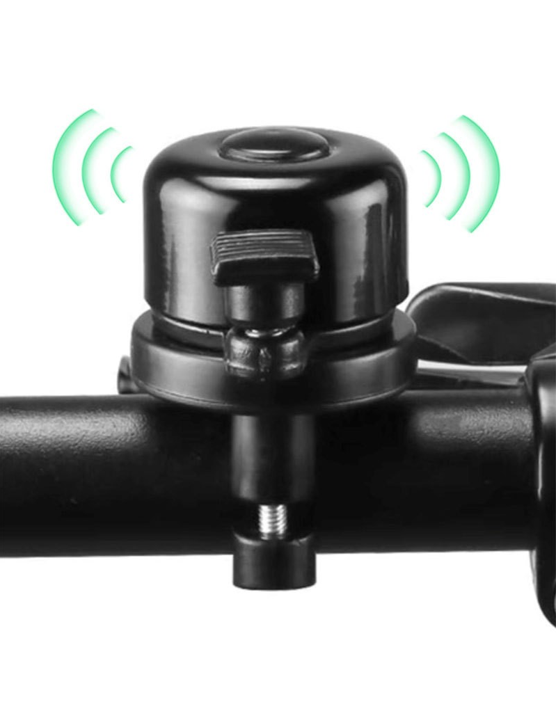 TrackTag bicycle bell tracker side view showing handlebar mount